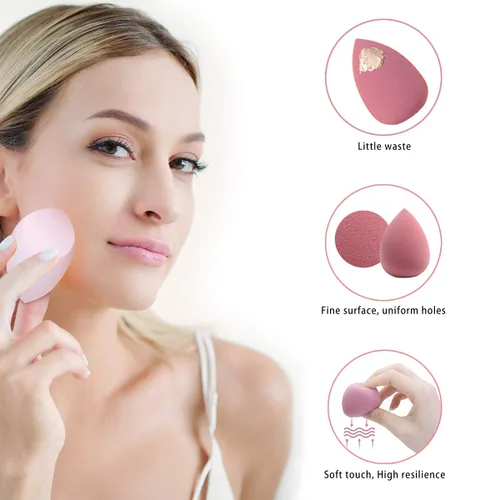 Miniatura 3 de Leeshine - Set de esponjas de maquillaje - Esponjas de belleza para mezclar con 1 soporte y estuche en forma de huevo, impecables para crema, polvo