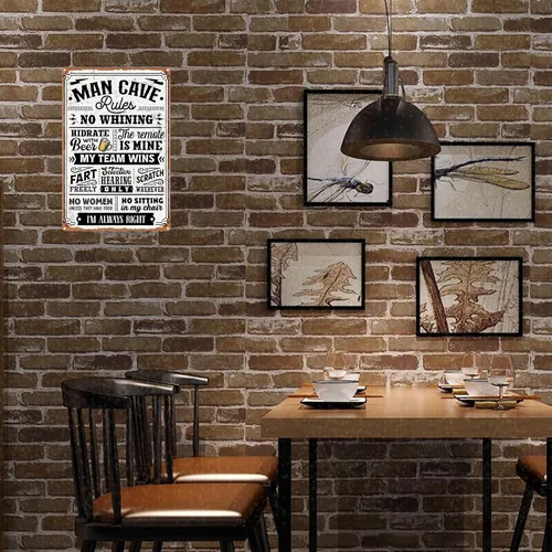 Miniatura 3 de Letrero de reglas de la cueva de hombre, divertido decoración de cueva de hombre, retro, de metal, letreros de metal Mancave para hombres