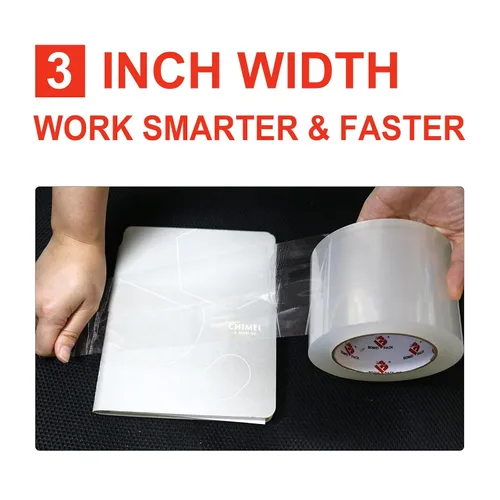 Miniatura 3 de BOMEI PACK Cinta de embalaje transparente de 3 pulgadas de ancho, 3 pulgadas x 110 yardas (330 pies), repuesto de cinta de envío resistente de grado