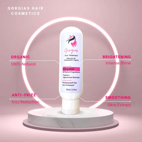 Miniatura 7 de Gorgias Tratamiento capilar orgánico con queratina brasileña – Crema suavizante sin formaldehído Control de encrespamiento para cabello rizado