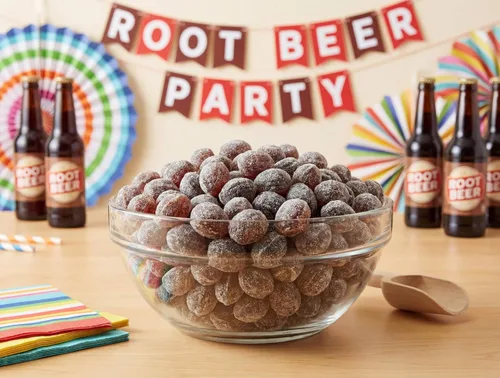 Miniatura 6 de Gotas de caramelo de cerveza de raíz – 1 libra de dulces clásicos a la antigua, espolvoreados de azúcar y lijados a granel para fiestas, regalos