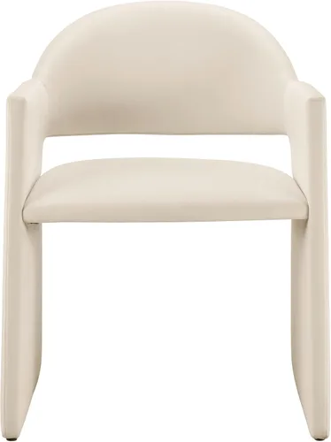 Miniatura 8 de Modway Talia Performance - Sillón de comedor de terciopelo en alabastro, moderna silla de comedor curvada con respaldo abierto, silla de barril