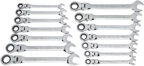 Miniatura 8 de GEARWRENCH Juego de llaves combinadas de trinquete con cabezal flexible de 7 piezas, 12 puntos, SAE - 9700