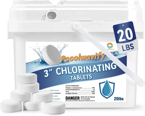 Tabletas de cloro para piscinas y spas | Desinfectante de larga duración de disolución lenta para agua limpia y clara (3 a 20 libras)