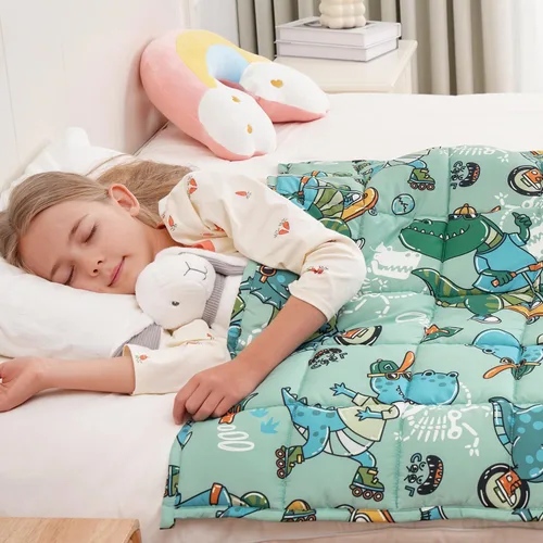 Miniatura 22 de Mr. Sandman Manta con peso de 3 libras, lavable, mejor para manta pesada de algodón transpirable de 20 a 40 libras con cuentas de vidrio no tóxicas
