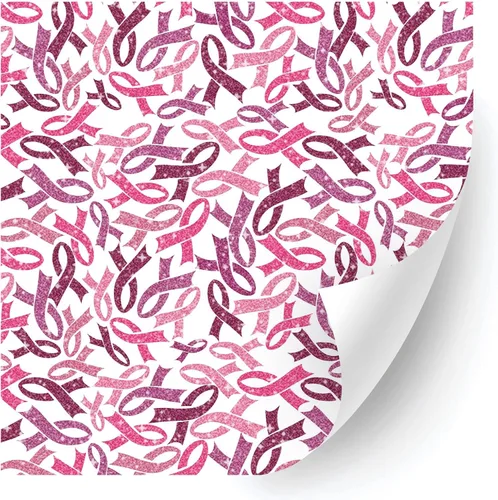 Miniatura 7 de HTV4U Vinilo de transferencia de calor con estampado de concienciación sobre el cáncer de mama con purpurina (cinta rosa bebé, 12 x 12 pulgadas)