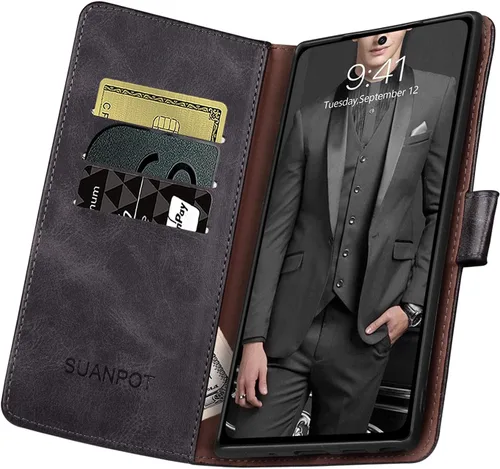 Miniatura 5 de SUANPOT Funda de piel tipo cartera para Samsung Galaxy Note 20 5G de 6.7 pulgadas con bloqueo RFID, tarjetero para tarjetas de crédito, funda