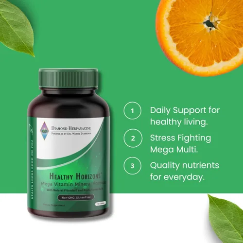Miniatura 5 de Diamond Healthy Horizons Multivitamínico – Multivitamínico natural para apoyar el alivio del estrés y proporcionar nutrientes esenciales