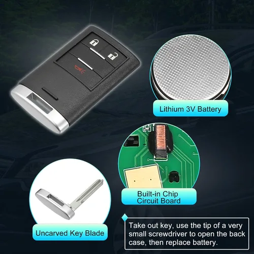 Miniatura 4 de X AUTOHAUX 433MHz 95372090 Reemplazo inteligente de proximidad sin llave remoto llavero para Chevrolet Captiva 2016-2018 3 botones 95372091