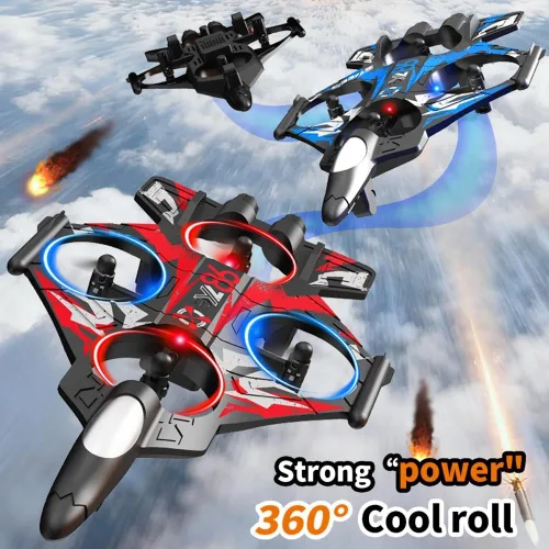 Miniatura 3 de Avión RC Fighter Jet con cámara y pantalla para adultos y niños, avión de acrobacias de control remoto con giros de 360°, retención de altitud