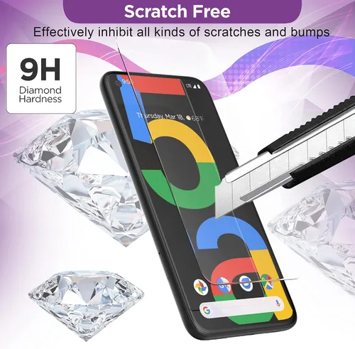 Miniatura 3 de magglass Protector de pantalla de vidrio templado para Google Pixel 5a 5G, anti burbujas, protector de pantalla de cobertura completa UHD