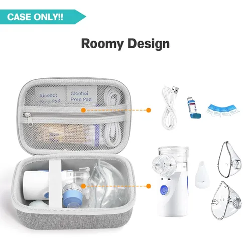 Miniatura 3 de ProCase Estuche de transporte para nebulizador portátil, máquina nebulizadora de mano para adultos y niños, bolsa de almacenamiento rígida con Gris