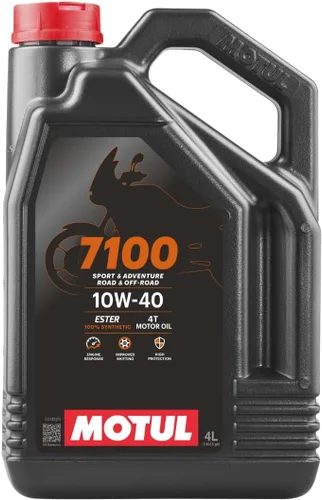 Miniatura 7 de Motul 7100 10W-50 4T 100% Aceite sintético de éster para motor de motocicleta, para carretera y fuera de carretera, 4 litros (104098)