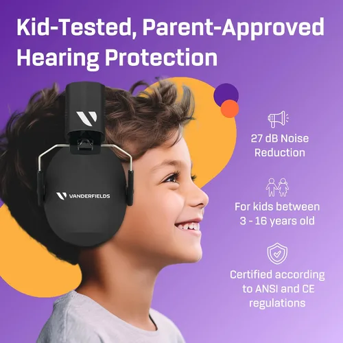 Miniatura 2 de Vanderfields Hearing Protection Ear Muffs - Over 33 dB (2K Hz) Broad Noise Cancelling Sound Reduction Earmuffs for Kids 3-12