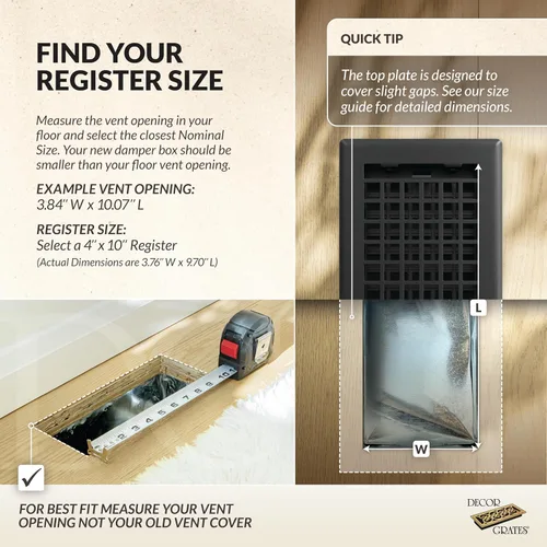 Miniatura 3 de Decor Grates LTH212-BLK - Registro de piso de celosía, 2 x 12 pulgadas, color negro