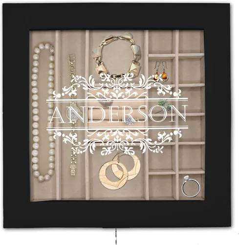 My Personal Memories Joyero personalizado, bandeja y organizador con parte superior de cristal, accesorios personalizados y grabados, regalo para