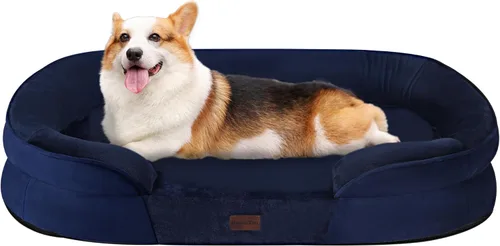 Miniatura 32 de Dwanton - Cama ortopédica para perros medianos con espuma de memoria con gel, sofá impermeable para perros, cama lavable para mascotas con cojín