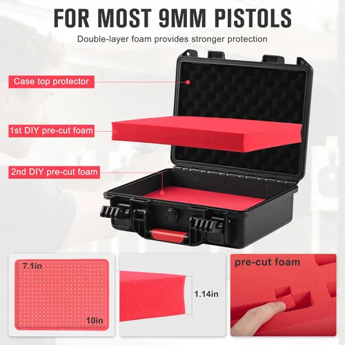 Miniatura 2 de Kinghardcase Estuche para Armas para Pistolas Aprobado por la TSA Estuche de Viaje para Armas de Fuego Estuche Duro para Pistola Glock Estuche
