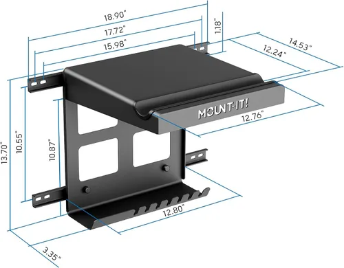 Miniatura 8 de Mount-It! Soporte de pared para bicicleta con estante y ganchos, soporte horizontal para interiores para garaje, hogar, ahorro de espacio, colgador