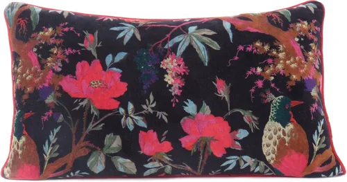 Miniatura 19 de Funda de cojín con flores de terciopelo para sofá, cojín bohemio colorido, con diseño de pájaro, estilo chic bohemio, acento indio, hecho a mano