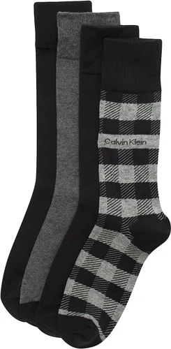 Miniatura 4 de Calvin Klein Calcetines de vestir para hombre - Calcetines de rayas de mezcla de algodón (paquete de 4)