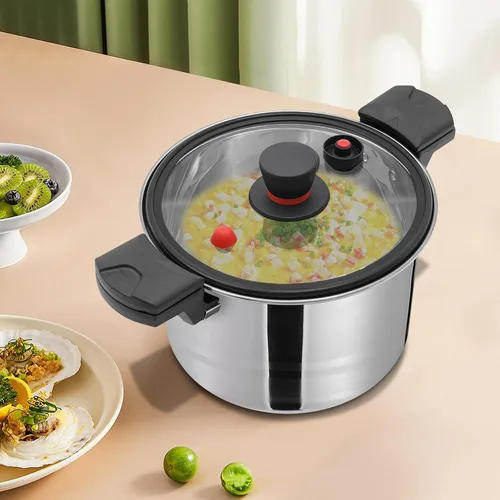 Miniatura 2 de Olla a presión, olla a presión eléctrica de acero inoxidable de 7.4 cuartos de galón, cocción rápida de 60 Kpa para estufa de gas e inducción, olla