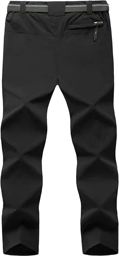 Miniatura 2 de Pantalones de senderismo para hombre con cinturón, secado rápido, ligeros, impermeables, con bolsillos con cremallera