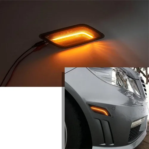Miniatura 2 de Kits de luces indicadoras laterales LED con lentes ahumadas ámbar para Mercedes Benz W212 Clase E Pre-LCI E350 E550 E63 AMG 2010 2011 2012 2013