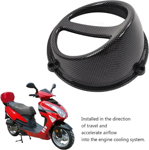 Miniatura 5 de Fydun Cubierta del ventilador de refrigeración del motor de la motocicleta de fibra de carbono Air Scoop Accesorios de motocicleta reemplazo