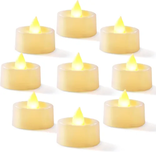 Homemory - Paquete de 12 velas votivas LED sin llama, velas de té que funcionan con pilas, más de 200 horas de velas eléctricas falsas, TeaLights