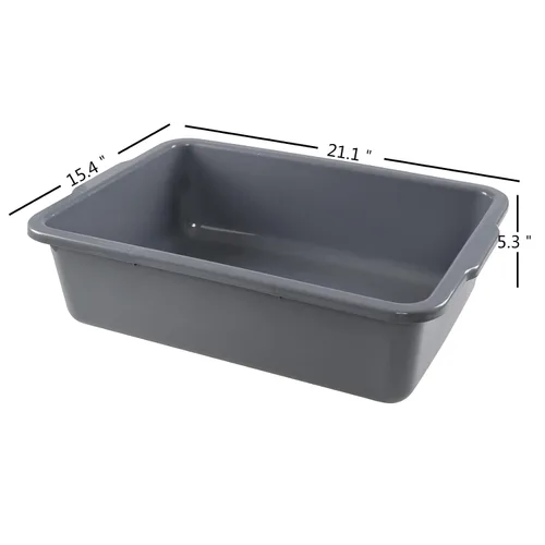 Miniatura 2 de Paquete de 4 cajas de autobús comerciales, 23 L de plástico, color gris