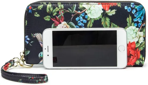 Miniatura 183 de Cartera de mano para mujer, estilo bohemio, con RFID, elegante, espaciosa con correa para viajes, capacidad para tarjetas, teléfono, dinero