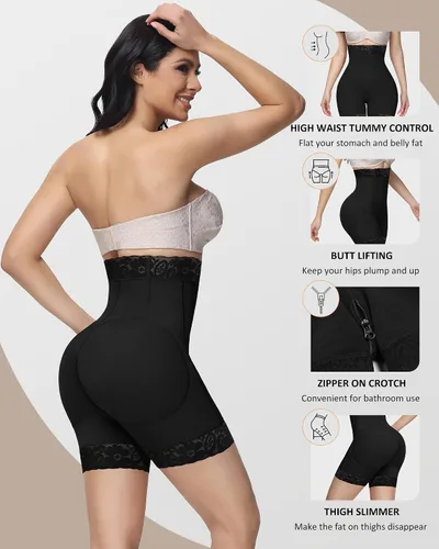 Miniatura 3 de SHAPSHE Pantalones cortos moldeadores para levantamiento de glúteos, pantalones cortos de control de abdomen, fajas colombianas, ropa