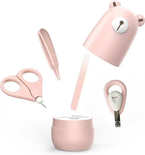 Miniatura 8 de Juego de cortaúñas para bebé, kit de uñas para bebé con bonito estuche, manicura infantil y pedicura para cuidado de la salud para recién nacidos