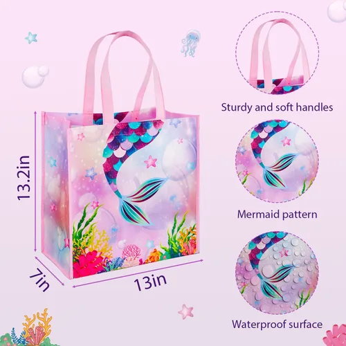 Miniatura 2 de BLEWINDZ Bolsas de regalo grandes con pañuelos: 3 bolsas de regalo reutilizables con asas para fiestas de cumpleaños, baby showers, compras