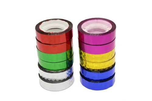 Miniatura 2 de Hula Hoop Washi Prism Tape (12 unidades) 1/2" (12mm) x 25 pies (3.5M) - 6 colores holográficos - 2 rollos de cada color. Ideal para señuelos