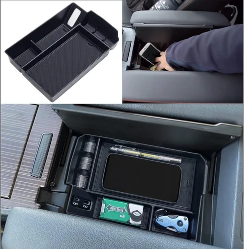TOPINSTALL Organizador de consola central compatible con accesorios para Toyota Sienna 2021-2026, caja de apoyabrazos, bandeja de almacenamiento