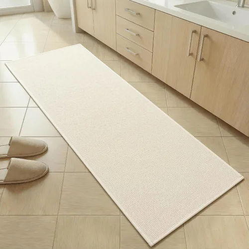 Miniatura 21 de YIHOUSE Juego de 2 tapetes de baño, color beige, ultrafino, absorbente, antideslizante, para baño, lavable, ducha, lavabo, lavandería