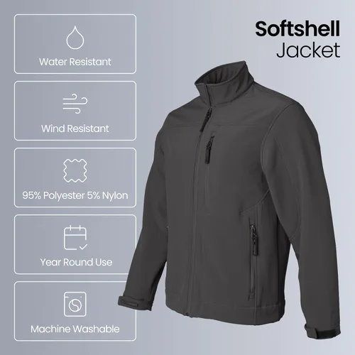 Miniatura 3 de Chaqueta impermeable de peso medio, tela Softshell resistente al agua y al viento, tallas S a 3XL, para hombre