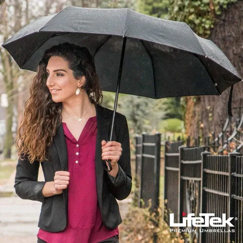 Miniatura 4 de LifeTek Windproof Travel Umbrella - Compact Automatic Wind Resistant Strong and Portable - Small Folding Backpack Umbrellas for Rain perfect for Car