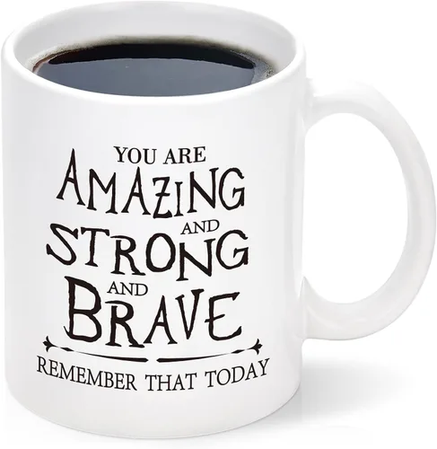 Miniatura 9 de Cabtnca Taza de café inspiradora - You're Amazing And Strong And Brave, regalo fuerte para mujer, regalo de agradecimiento para hombres, 11 onzas