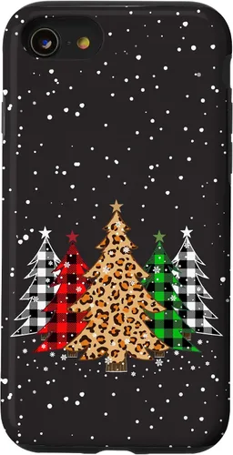 Miniatura 18 de Funda con diseño de árboles de Navidad con estampado de leopardo y cuadros para iPhone 16