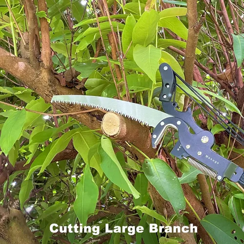 Miniatura 5 de Sierra telescópica para árbol de 5 a 13 pies Mango largo extensible, cortador de ramas, podadores, recolector de frutas