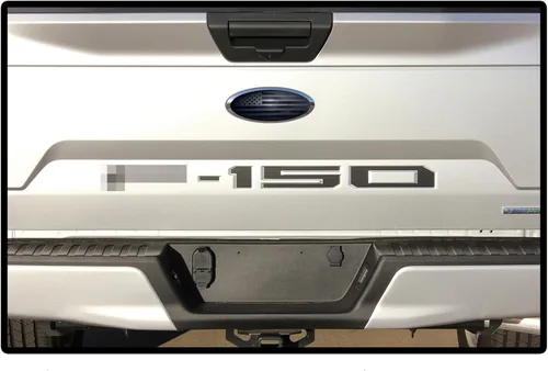 Miniatura 8 de 7.75 pulgadas Emblema de Superposición de Puerta Trasera de Aluminio, Emblema Ovalado de Bandera Negra de América Compatible con Ford Expedition