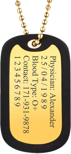U7 Collar con foto personalizada para hombres y mujeres, joyería de regalo personalizada de acero inoxidablechapado en oro, colgante de placa de