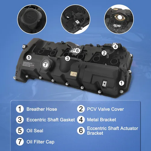 Miniatura 3 de Kit de tapa de válvula de motor con juntas y pernos 11127552281 2007-2013 compatible con BMW 128i 328i xDrive 328xi 528i xDrive 528xi 535i xDrive X3