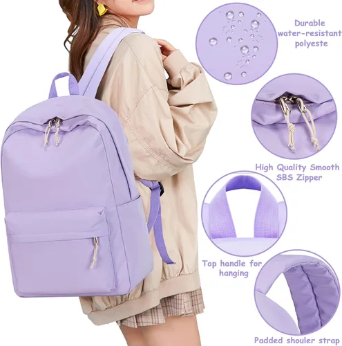 Miniatura 29 de Bluboon Juego de mochila para adolescentes, mochila escolar para niñas, lonchera y lápices, bolsas para estudiantes, 3 en 1, rosa-3 juegos, Escuela