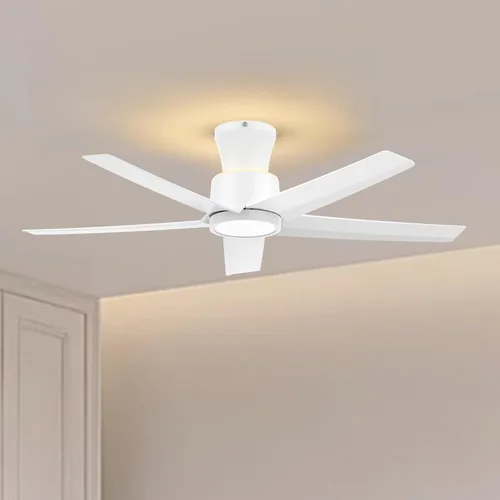 Miniatura 22 de ocioc Ventiladores de techo de 44 pulgadas con luces y control remoto, ventiladores de techo regulables con motor de CC silencioso reversible, Negro