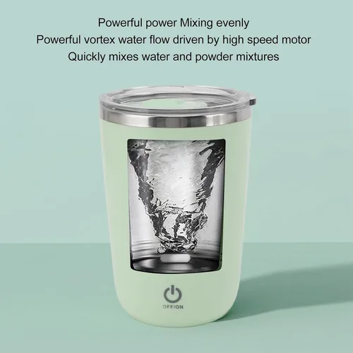 Miniatura 3 de Shaker Bottle - Taza mezcladora eléctrica de acero inoxidable de 11.8 onzas, mezcladora autoagitable, taza de café recargable por USB para deportes