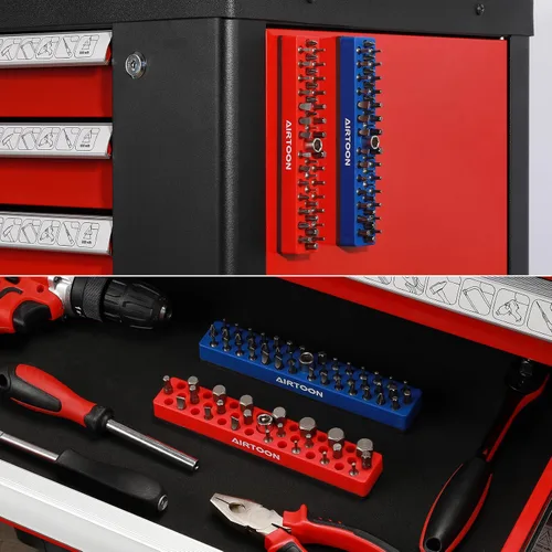 Miniatura 6 de 2 soportes magnéticos para puntas hexagonales de 1/4 de pulgada, almacenamiento de brocas de 43 agujeros con base magnética fuerte, organizador